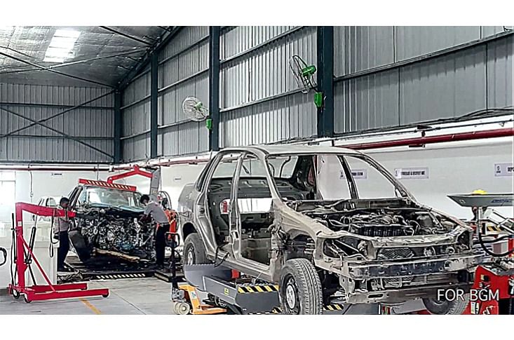 A couple of cars get the scrappage treatment at the CERO plant in Greater Noida. Scrapping of old vehicles leads to recovery of many metals, especially steel which makes up 65-70 percent of a vehicle. Organised steel recovery will significantly reduce India&#39;s dependence on imported steel scrap.