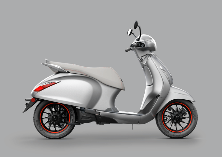 The Chetak, which has a 4kW electric motor and IP67-rated lithium-ion battery pack, has two riding modes – Eco (95km range) and Sport (85km range) – and a reverse assist feature as well.