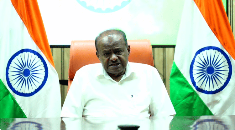 Minister of Heavy Industries HD Kumaraswamy addressing the 65th Annual Convention of the Automotive Component Manufacturers Association of India (ACMA)