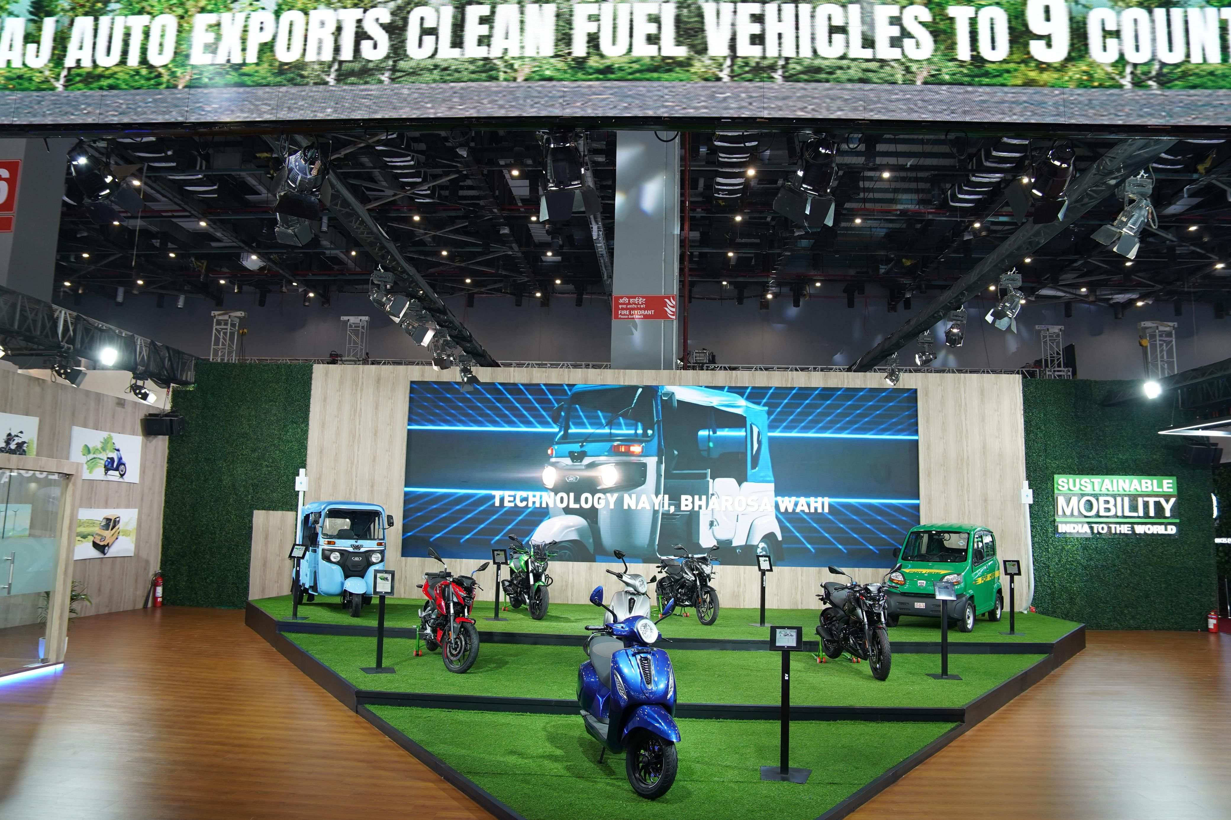 Bajaj Auto displays alternative-fuelled vehicles at Bharat Mobility Global Expo 2024