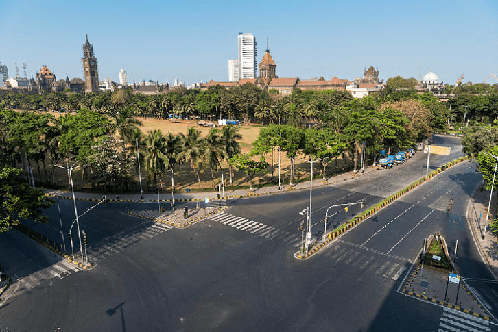 Maharashtra likely to implement a full lockdown for 15 days. Aerial view of a traffic-less Mumbai. 