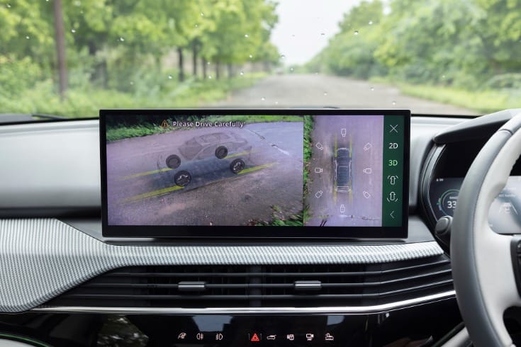 The 14.53-inch infotainment screen also doubles up as the display for the 540-deg transparent view and 360-deg 3D view camera feed that aids the driver in parking as well as manoeuvring the big SUV.