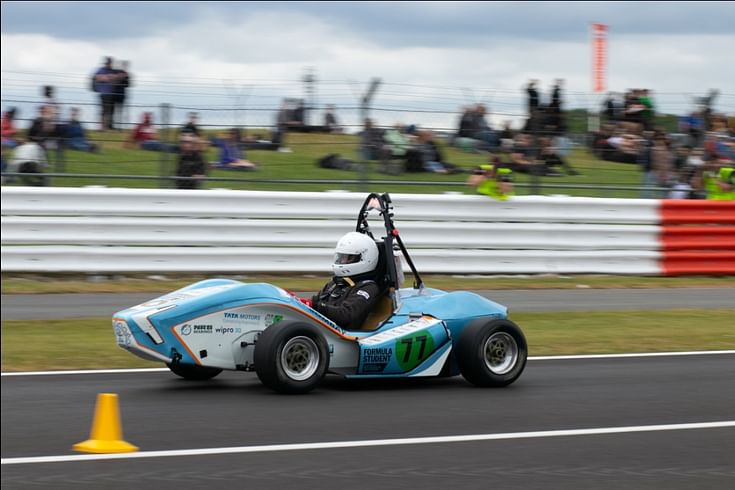Tata Motors collaborated with IIT Bombay Racing Team, sponsoring a team of 70 budding engineers to help them develop an electric race car &#39;EVoK&#39;, in action at the Formula Student UK 2019.