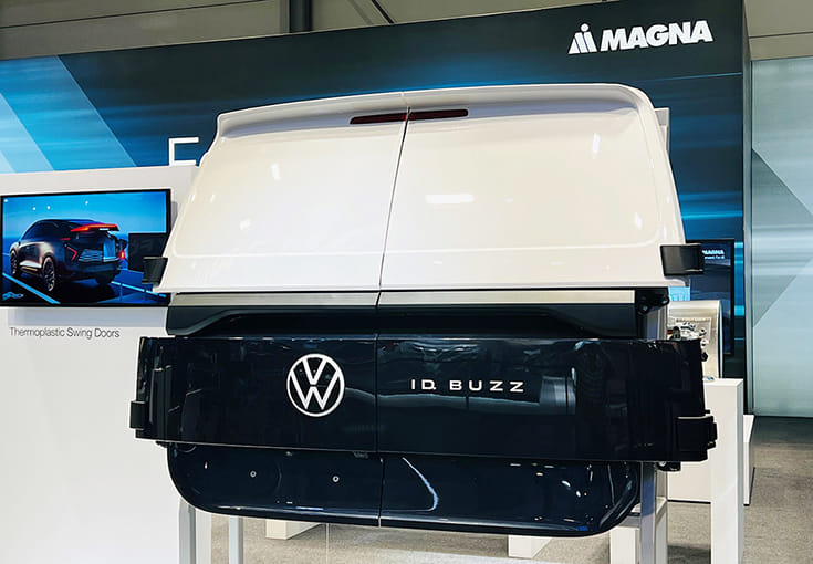 Magna’s thermoplastic rear swing doors launched on Volkswagen ID. Buzz