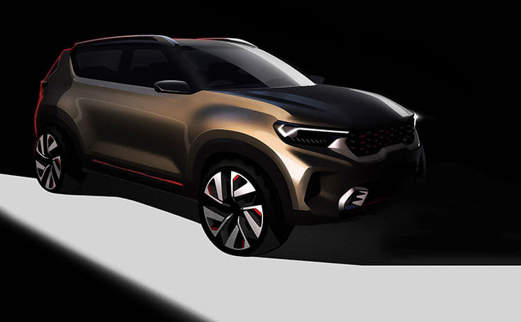 Kia releases sketch of compact SUV ahead of Auto Expo 2020