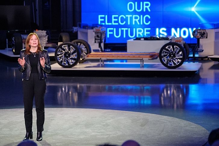 Mary Barra: &quot;Climate change is real, and we want to be part of the solution by putting everyone in an electric vehicle.&quot;