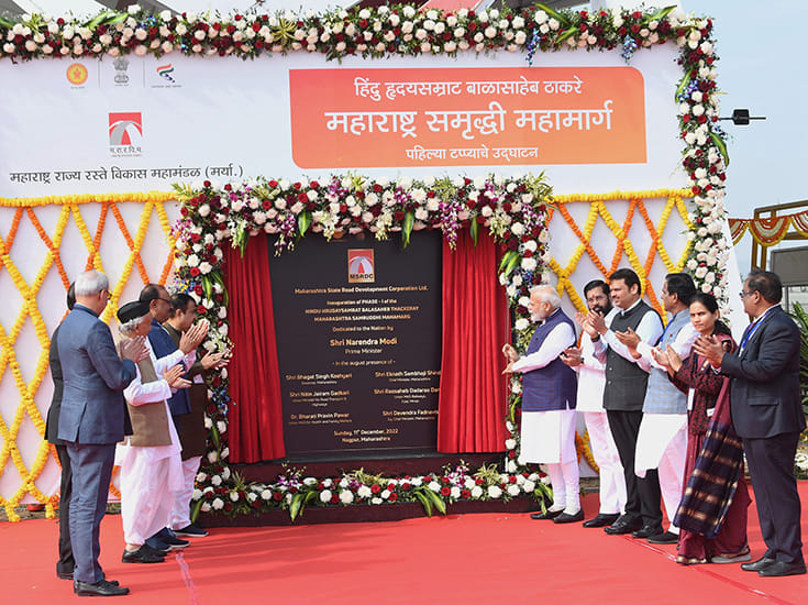 PM Narendra Modi inaugurates Phase 1 of Maharashtra Samriddhi Mahamarg