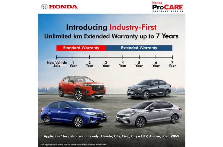Honda launches extended warranty program featuring unlimited kilometers for up to 7 Years