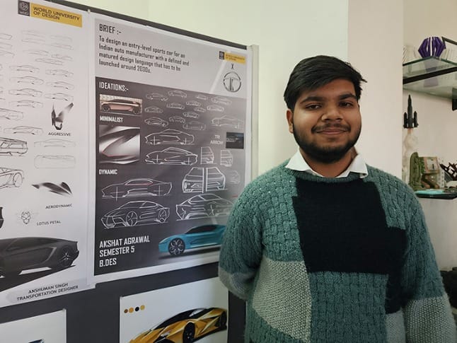 Fifth-semester B.Des student Akshat Agrawal says designing automobiles has been a childhood passion, which he is keen to convert into a profession.