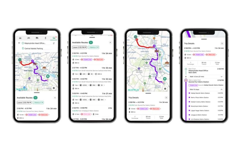 MapmyIndia Adds Multimodal Public Transport Routes to Mappls App MapmyIndia Adds Multimodal Public Transport Routes to Mappls App