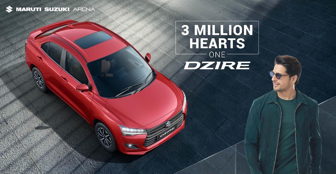 Maruti Suzuki Dzire Crosses 3 Million Sales Milestone in India