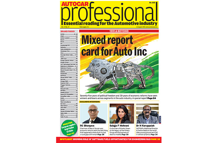 Autocar Professional’s August 15 edition tracks India Auto Inc’s progress
