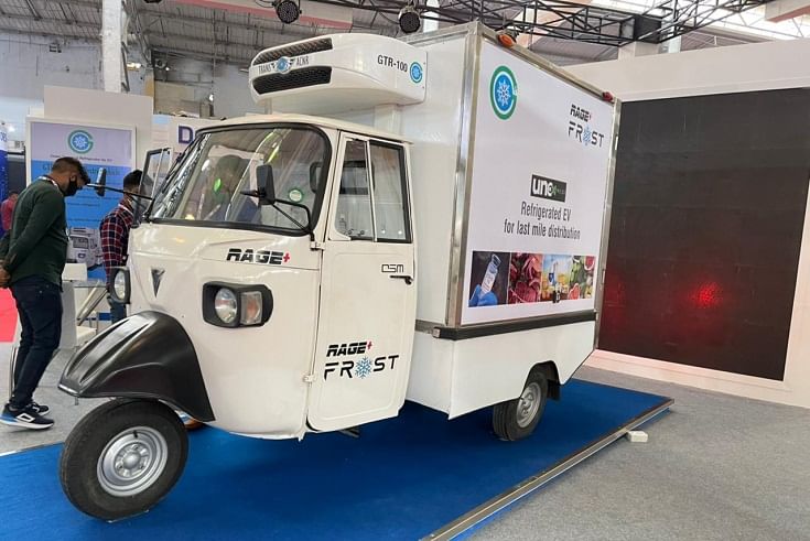 Omega Seiki Mobility unveils Rage+ Frost e3W reefer at India Auto Show, Mumbai