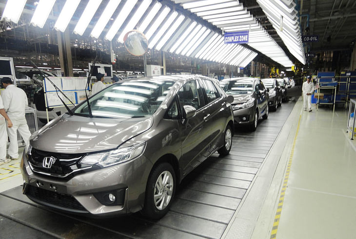 The new Jazz production line at Honda Cars India&#39;s Tapukara plant in Rajasthan.
