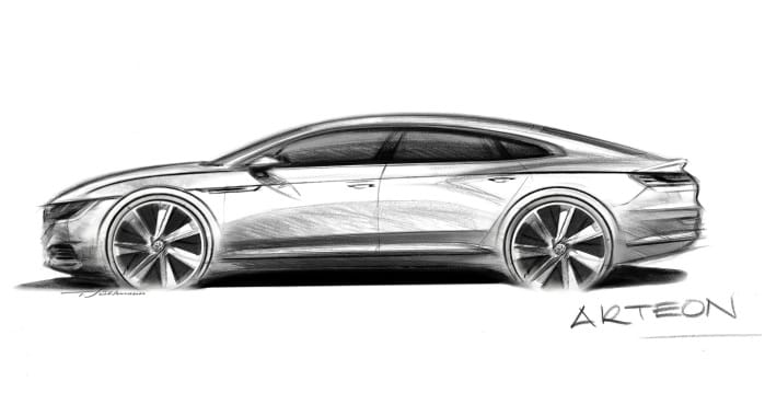 New Volkswagen Arteon premium saloon teased ahead of Geneva debut