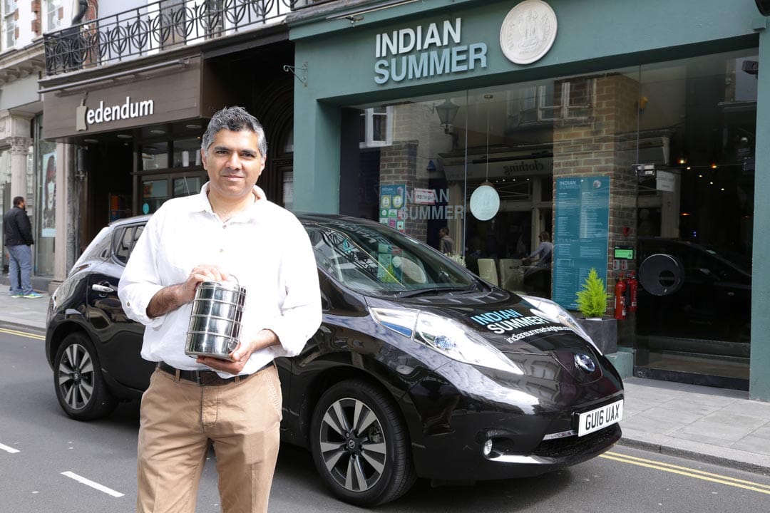 Indian hotelier in the UK uses Nissan Leaf for green takeaways