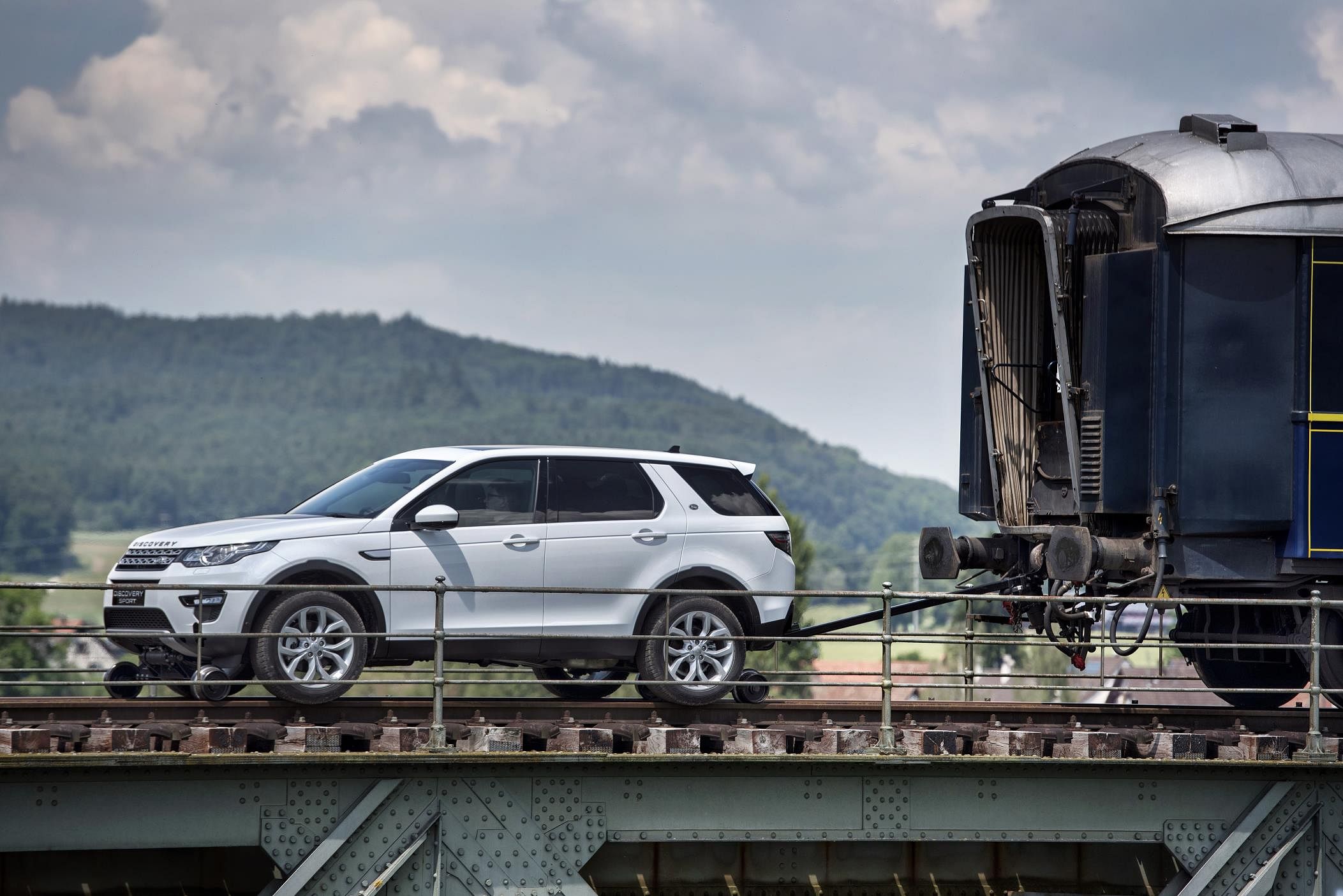 Torque of the town Land Rover Discovery Sport pulls 100 tonne train Autocar Professional