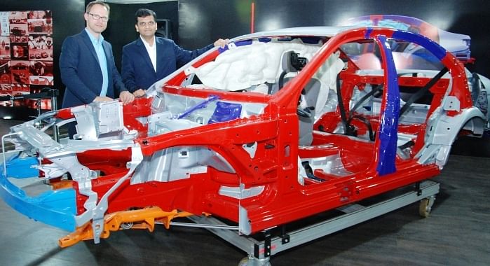 Parthiv Shah, VP, MBRDI and  Mathias Struck, Head of Safety Communications, R&amp;D, Mercedes Benz Cars.