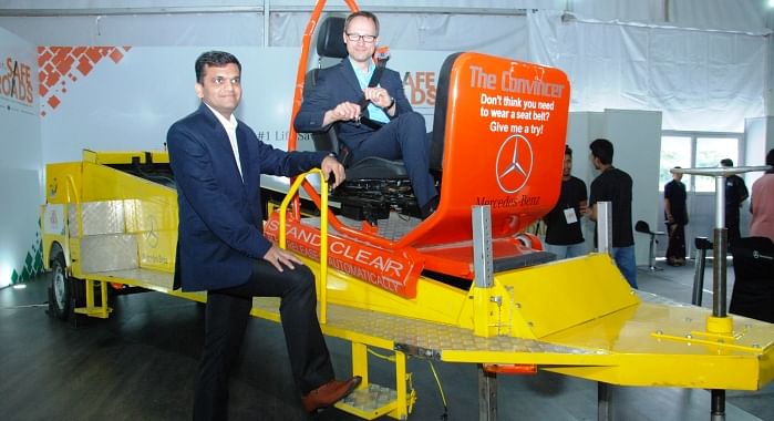 Parthiv Shah, VP, MBRDI and  Mathias Struck, Head of Safety Communications, R&amp;D, Mercedes Benz Cars.