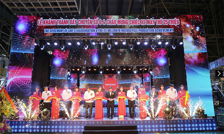 Honda Vietnam opens sixth assembly line, crosses 25m production landmark