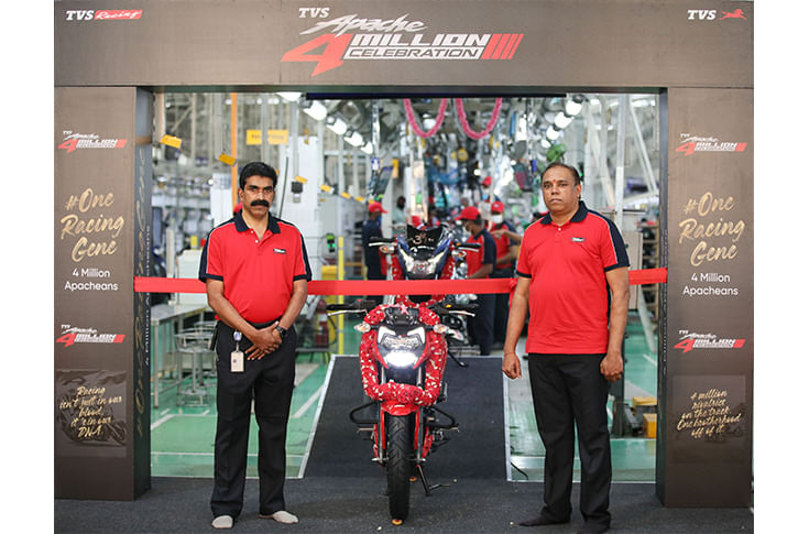 TVS Apache races to four million sales with five models
