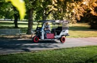 The e-rickshaws are powered by used battery modules that spent their first life in an Audi e-tron. The e-rickshaws are powered by used battery modules that spent their first life in an Audi e-tron.