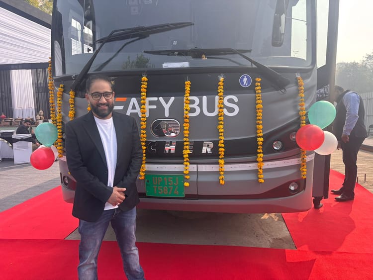Rohan Dewan With Eicher sleeper electric bus