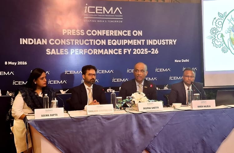 ICEMA Projects India's Construction Equipment Volume to Grow 7% in FY27
