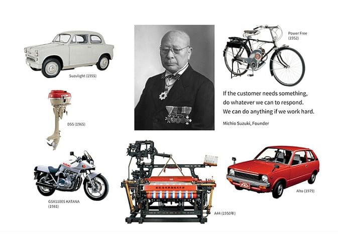 It was on March 15, 1920 that Suzuki Loom Manufacturing Company was founded by Michio Suzuki. Since then, Suzuki has expanded its business from looms to motorcycles, automobiles, outboard motors, ATVs