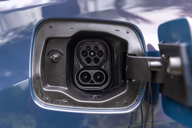 Conventional fuel port houses the charging socket. Tata Motors claims a range of 622km for the 75kWh AWD version that can also regain up to 250km of range over 15 minutes of DC charging.