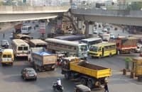 Pedestrians and cyclists are considered to be the most vulnerable road user category. This is a traffic scene shot in Thane, Mumbai Pedestrians and cyclists are considered to be the most vulnerable road user category. This is a traffic scene shot in Thane, Mumbai