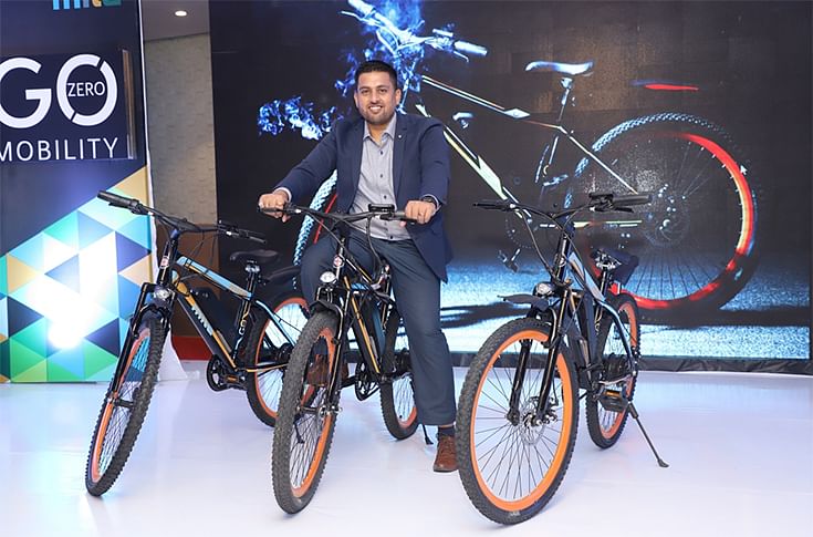 GoZero Mobility founder, Ankit kumar, at the launch of GoZero mobility&#39;s two products - One and Mile - in India